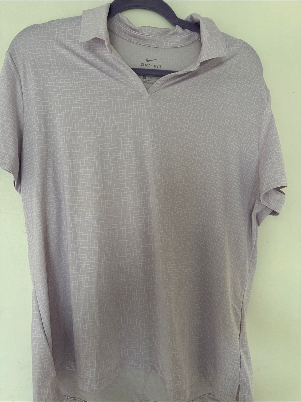 Nike Lavender Geometric Dri-FIT golf shirt